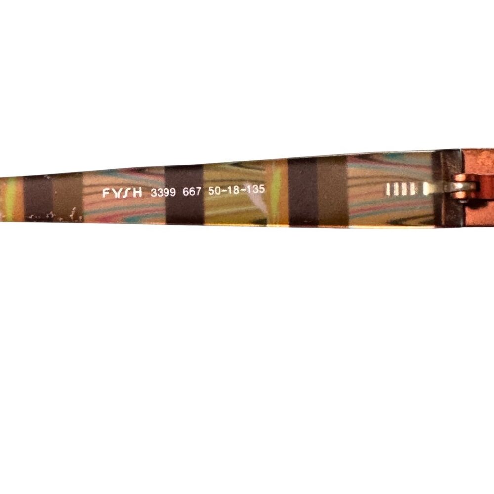 FYSH Urban Eyewear Glasses Frames Only Striped Copper Tone Modern 50-18-135 - Picture 8 of 13